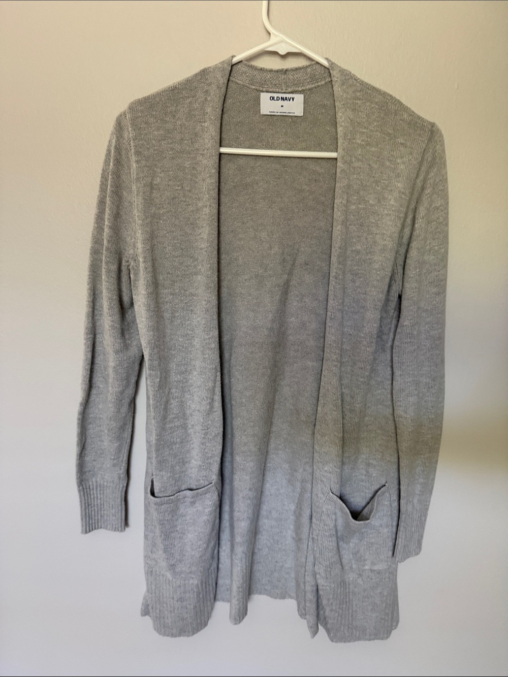 Old Navy Light Gray Open-Front Longline Women's Cardigan Sweater